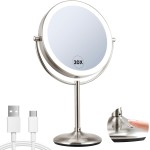 9" Lighted Makeup Mirror, 1X/20X Rechargeable Magnifying Mirror with 3 Color Dimmable Lights for Bedroom Tabletop, Base Charging and Switch, Women Gift 9" Lighted Makeup Mirror, 1X/20X Rechargeable Magnifying Mirror with 3 Color Dimmable Lights for Bedroom Tabletop, Base Charging and Switch, Women Gift