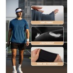 5 Pack Workout Shirts for Men-Quick Dry Black Gym Moisture Wicking Short Sleeve T-Shirts for Running Athletic Casual