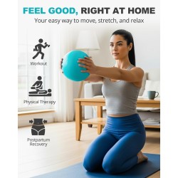 Trideer 9-Inch Pilates Ball, Small Exercise Ball for Yoga, Core Training, Physical Therapy, Balance, Stability and Stretching Pilates Equipment with Inflation Straw