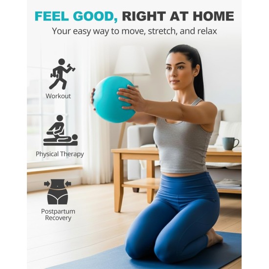 Trideer 9-Inch Pilates Ball, Small Exercise Ball for Yoga, Core Training, Physical Therapy, Balance, Stability and Stretching Pilates Equipment with Inflation Straw