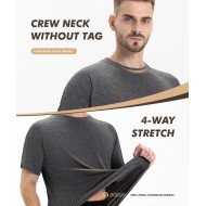5 Pack Workout Shirts for Men-Quick Dry Black Gym Moisture Wicking Short Sleeve T-Shirts for Running Athletic Casual