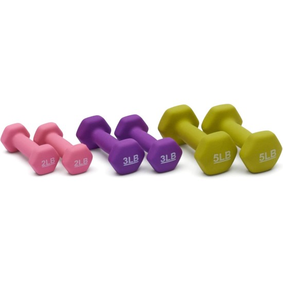 Amazon Basics Neoprene Dumbbell Hand Weights for Exercise and Muscle Toning