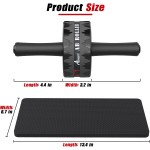 Ab Roller Wheel, Abs Workout Equipment for Abdominal & Core Strength Training, Home Gym Exercise Wheels for Men Women, with Knee Pad Accessories