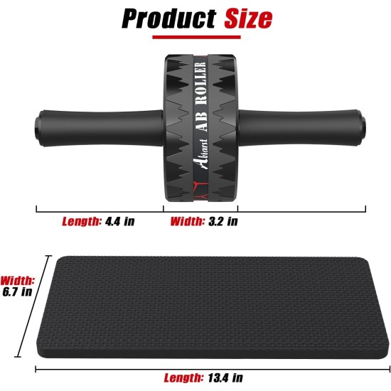 Ab Roller Wheel, Abs Workout Equipment for Abdominal & Core Strength Training, Home Gym Exercise Wheels for Men Women, with Knee Pad Accessories