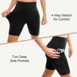 2 Pack Womens Biker Shorts with Pockets, High Waisted Yoga Shorts for Women Running Gym and Workout