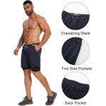 4 Pack Mens 2 in 1 Running Workout Shorts with Liner, Gym Athletic Quick Dry Sport Shorts with Pockets