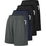 4 Pack Gym Mens Shorts - Basketball Athletic Shorts with Pockets Fitness Clothing Black Workout Quick Dry Shorts 4 Pack Gym Mens Shorts - Basketball Athletic Shorts with Pockets Fitness Clothing Black Workout Quick Dry Shorts