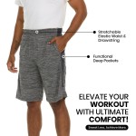 5 Pack: Men's Dry-Fit Sweat Resistant Active Athletic Performance Shorts