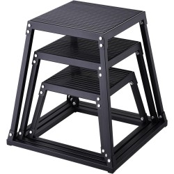 VEVOR Plyometric Jump Box, 18 Inch Plyo Box, Steel Plyometric Platform and Jumping Agility Box, Anti-Slip Fitness Exercise Step Up Box for Home Gym Training, Conditioning Strength Training