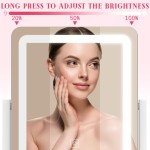 ROLOVE Vanity Mirror with Lights, 12.6"x15" LED Makeup Mirror with Lights, Smart Touch Control 3 Color Dimmable, Lighted Desk Mirror for Bedroom, Light Up Mirror