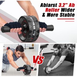 Ab Roller Wheel, Abs Workout Equipment for Abdominal & Core Strength Training, Home Gym Exercise Wheels for Men Women, with Knee Pad Accessories