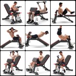 Adjustable Weight Bench - Utility workout Benches for Exercise, Free Installation Design for Portable Fitness Strength Training Equipment at Home Gym