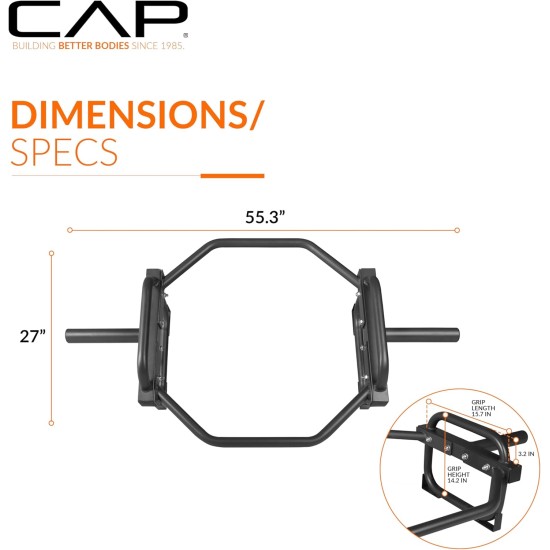 CAP Barbell Olympic Trap Bar and Shrug Bar for Deadlifts