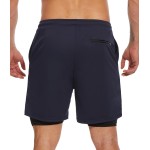 4 Pack Mens 2 in 1 Running Workout Shorts with Liner, Gym Athletic Quick Dry Sport Shorts with Pockets