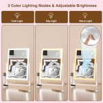 Light up Makeup Mirror for Vanity, Desk Mirror with Light with 5X Magnification Mirror, Light up Vanity Mirror, Led Mirror for Desks, Makeup Vanity Mirror, 3 Color, Touch Control