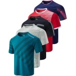 5 Pack Men’s Active Quick Dry Crew Neck T Shirts | Athletic Running Gym Workout Short Sleeve Tee Tops Bulk