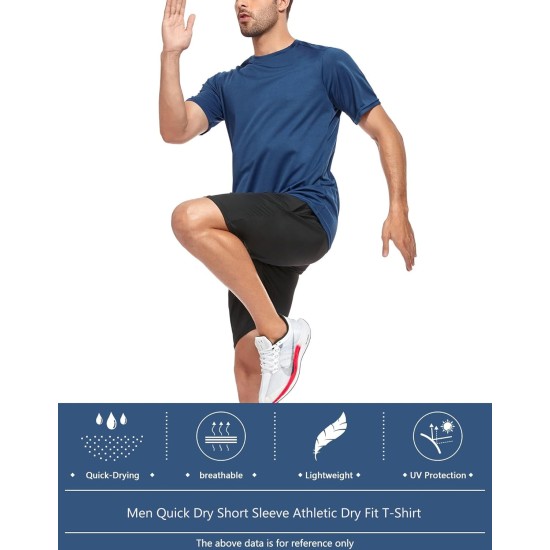 1/5 Pack Mesh Workout Shirts for Men Dry Fit Gym Shirts Quick Dry Athletic Short Sleeve T-Shirt Moisture Wicking