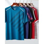 5 Pack Men’s Active Quick Dry Crew Neck T Shirts | Athletic Running Gym Workout Short Sleeve Tee Tops Bulk