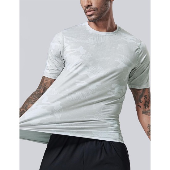 5 Pack Men’s Active Quick Dry Crew Neck T Shirts | Athletic Running Gym Workout Short Sleeve Tee Tops Bulk