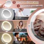 B Beauty Planet Vanity Mirror with Lights, 30X Magnifying Makeup Mirror with 3 Lighting and Adjustable Brightness, Rechargeable 2-Sided Height Adjustable Desk Mirror for Bathroom, Women Gifts for Mom B Beauty Planet Vanity Mirror with Lights, 30X Magnifying Makeup Mirror with 3 Lighting and Adjustable Brightness, Rechargeable 2-Sided Height Adjustable Desk Mirror for Bathroom, Women Gifts for Mom