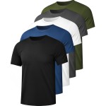 1/5 Pack Mesh Workout Shirts for Men Dry Fit Gym Shirts Quick Dry Athletic Short Sleeve T-Shirt Moisture Wicking