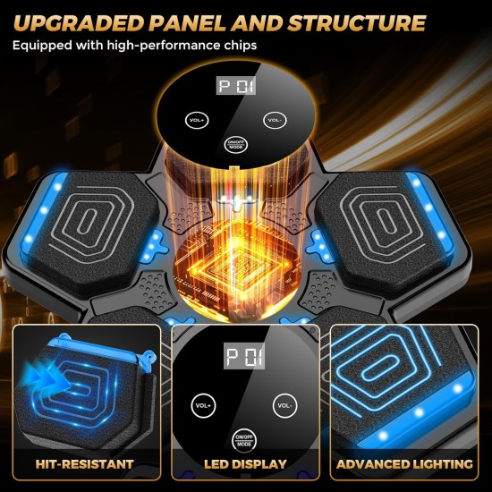2026 Music Boxing Machine for Adults and Kids, Smart Bluetooth Boxing Training Equipment with Gloves Wall Mounted, Workout Punching Machine for Home,Office and Gym