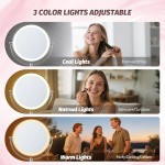 9" Lighted Makeup Mirror, 1X/20X Rechargeable Magnifying Mirror with 3 Color Dimmable Lights for Bedroom Tabletop, Base Charging and Switch, Women Gift 9" Lighted Makeup Mirror, 1X/20X Rechargeable Magnifying Mirror with 3 Color Dimmable Lights for Bedroom Tabletop, Base Charging and Switch, Women Gift