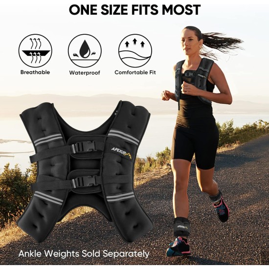APEXUP Weighted Vest Men Women, Weight Vest for Women Workout Equipment for Strength Training Running